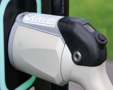 close up of ev charger