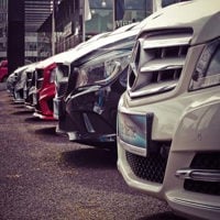 row of mercedes cars