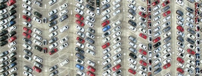 cars parked in a car park
