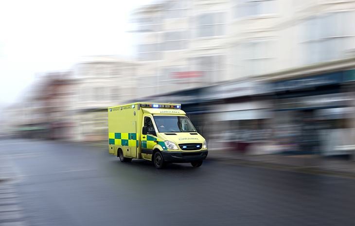 Ambulance driving fast
