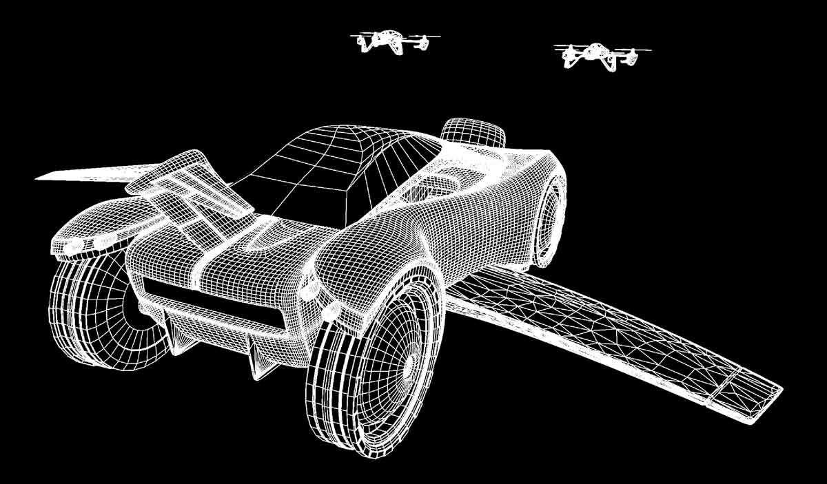 Cars of the future wireframe