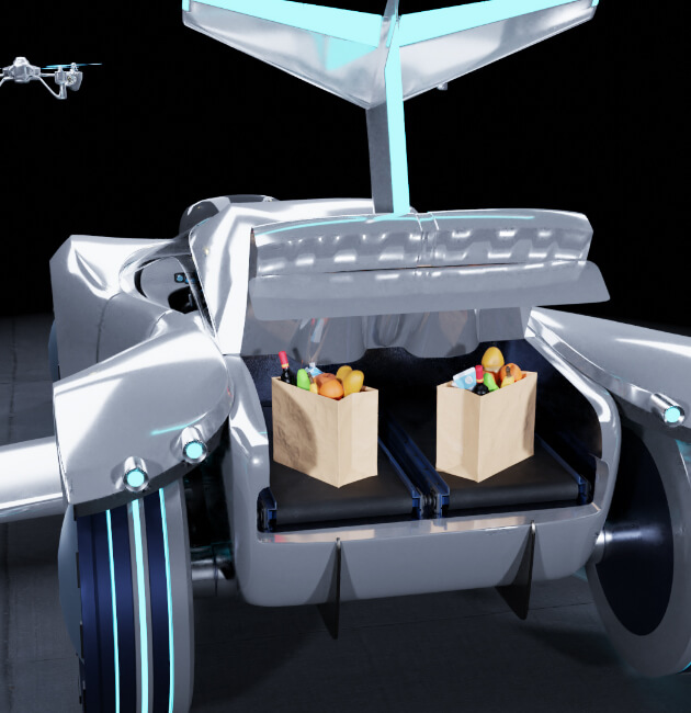 Cars of the future conveyeur belt