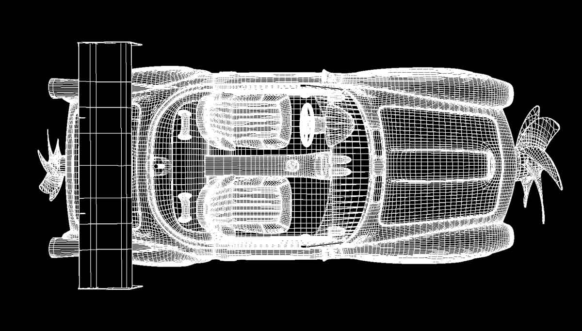 Cars of the past top view